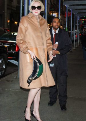 Gwendoline Christie in Brown Coat - Out in New York City